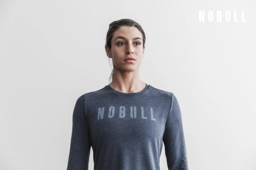 NOBULL Lightweight Womens Long Sleeve T-shirt Navy UK-NEC53
